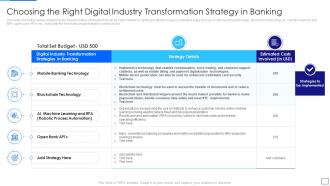 Application of digital industry transformation choosing the right ppt introduction