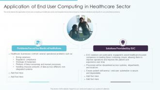 Application Of End User Computing In Healthcare Sector Ppt Infographic