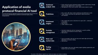 Application Of Evolia Protocol Financial AI Tool Key AI Powered Tools Used In Key Industries AI SS V