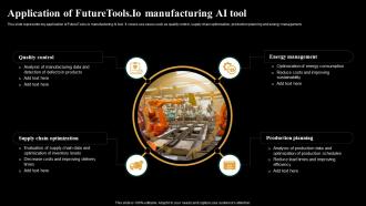 Application Of Future Tools Manufacturing Introduction And Use Of AI Tools AI SS