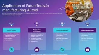 Application Of Futuretoolsio Manufacturing AI Tool Best AI Solutions Used By Industries AI SS V