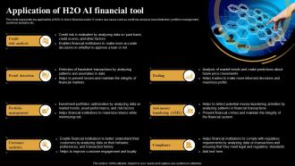 Application Of H2o AI Financial Tool Introduction And Use Of AI Tools In Different AI SS