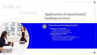 Application Of Omnichannel Banking Services Powerpoint Presentation Slides Editable Impactful