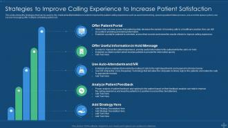 Application of patient strategies to improve calling experience to increase patient satisfaction