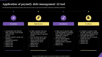 Application Of Paymefy Debt Management Ai Tool Application Of Artificial Intelligence AI SS V