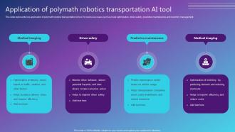 Application Of Polymath Robotics Transportation AI Tool Best AI Solutions Used By Industries AI SS V