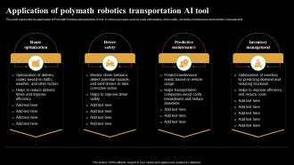 Application Of Polymath Robotics Transportation Introduction And Use Of AI Tools AI SS