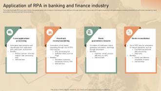 Application Of Rpa In Banking And Finance Industry