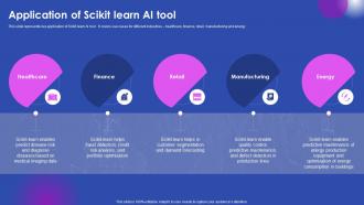 Application Of Scikit Learn Ai Tool Ai Enabled Solutions Used In Top AI SS V