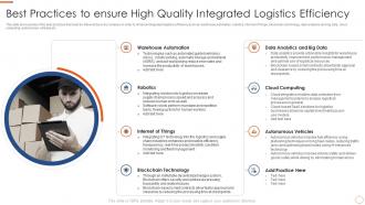 Application of warehouse management systems best practices to ensure high quality integrated