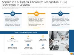 Application optical recognition creating logistics value proposition company ppt rules