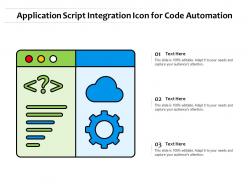 Application script integration icon for code automation