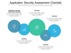 Application security assessment checklist ppt powerpoint presentation visual aids deck cpb