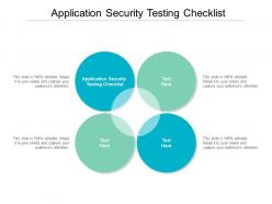 Application security testing checklist ppt powerpoint presentation summary slides cpb
