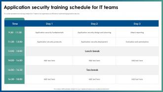 Application Security Training Schedule For IT Teams