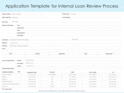 Application template for internal loan review process