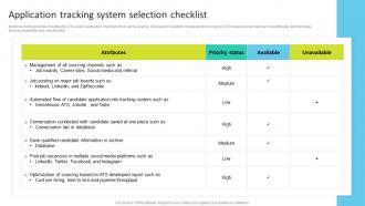 Application Tracking System Selection Checklist Talent Search Techniques For Attracting Passive