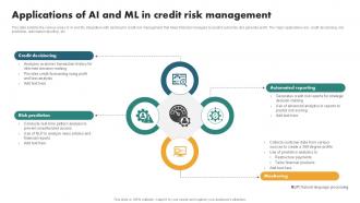 Applications Of AI And ML In Credit Risk Management Ppt Sample Applications Of AI And ML In Credit Risk Management Ppt Sample