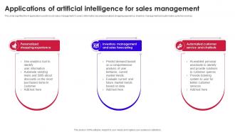 Applications Of Artificial Intelligence For Sales Management