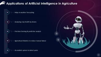 Applications Of Artificial Intelligence In Agriculture Training Ppt