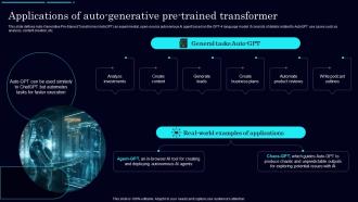 Applications Of Auto Generative Auto Gpt Autonomous Gpt 4 Experiment Explained ChatGPT SS