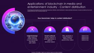 Applications Of Blockchain In Media And Entertainment Industry Content Distribution BCT SS