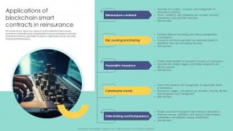 Applications Of Blockchain Smart Contracts In Blockchain In Insurance Industry Exploring BCT SS