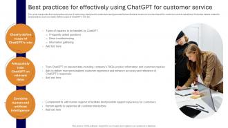 Applications Of ChatGPT In Customer Best Practices For Effectively ChatGPT SS V