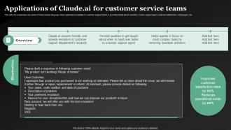 Applications Of Claude Ai For Customer Service Teams ClaudeAI The Future Of AI Chatbots AI SS V