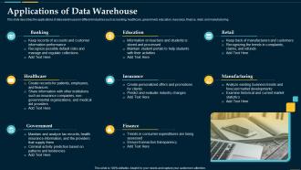 Applications Of Data Warehouse Business Intelligence Solution