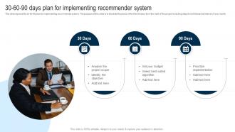 Applications Of Filtering Techniques 30 60 90 Days Plan For Implementing Recommender