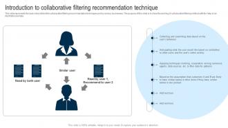 Applications Of Filtering Techniques Introduction To Collaborative Filtering Recommendation