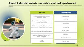 Applications Of Industrial Robotic Systems Powerpoint Presentation Slides Designed Unique