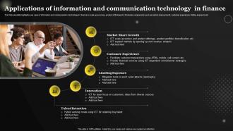Applications Of Information And Communication Technology In Finance