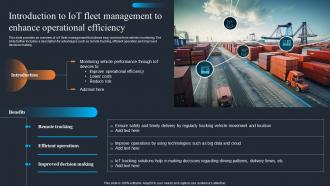 Applications Of IOT Introduction To IOT Fleet Management To Enhance Operational IOT SS