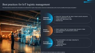 Applications Of IoT Logistics For Real Time Tracking And Visibility Powerpoint Presentation Slides IoT CD Engaging Colorful