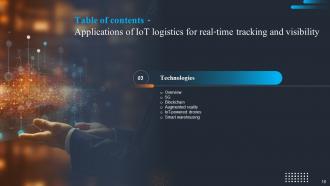 Applications Of IoT Logistics For Real Time Tracking And Visibility Powerpoint Presentation Slides IoT CD Image Impressive