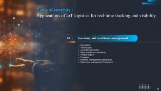 Applications Of IoT Logistics For Real Time Tracking And Visibility Powerpoint Presentation Slides IoT CD Colorful Impressive