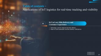 Applications Of IoT Logistics For Real Time Tracking And Visibility Powerpoint Presentation Slides IoT CD Informative Interactive