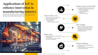 Applications Of IOT To Enhance Innovation In Manufacturing Enabling Smart Production DT SS