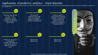 Applications Of Predictive Analytics Fraud Detection Estimation Model IT