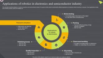 Applications Of Robotics In Electronics And Robotic Automation Systems For Efficient