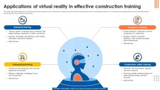 Applications Of Virtual Reality In Effective Construction Training