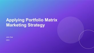 Applying Portfolio Matrix Marketing Strategy PPT Designs AT