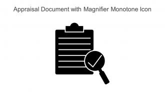 Appraisal Document With Magnifier Monotone Icon In Powerpoint Pptx Png And Editable Eps Format