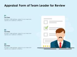 Appraisal form of team leader for review