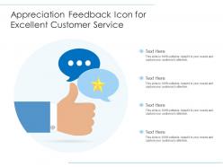 Appreciation feedback icon for excellent customer service