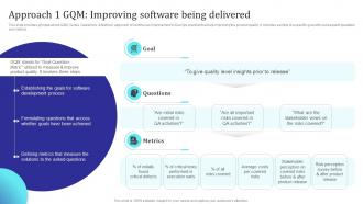 Approach 1 Gqm Improving Software Being Delivered Building Collaborative Culture