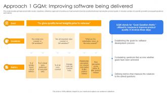 Approach 1 GQM Improving Software Being Delivered Continuous Delivery And Integration With Devops