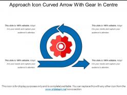 Approach icon curved arrow with gear in centre